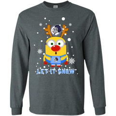 Minion Holy Cross Crusaders Ugly Christmas Sweaters Let It Snow LS Cotton T-Shirt - The White Eagles