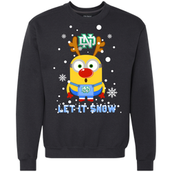 Minion North Dakota Fighting Hawks Ugly Christmas Sweaters Let It Snow Sweatshirt - The White Eagles