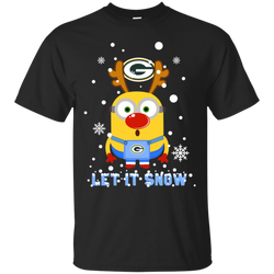 Minion Green Bay Packers Ugly Christmas Sweaters Let It Snow Cotton T-Shirt - The White Eagles