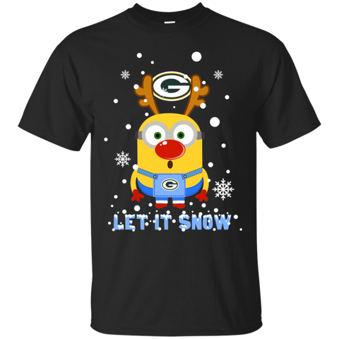 Minion Green Bay Packers Ugly Christmas Sweaters Let It Snow Cotton T-Shirt - The White Eagles