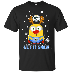 Minion Green Bay Packers Ugly Christmas Sweaters Let It Snow Cotton T-Shirt - The White Eagles
