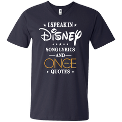 I Speak In Disney Song Lyrics And Once Upon A Time Quotes Shirt Men's V-Neck T-Shirt - The White Eagles