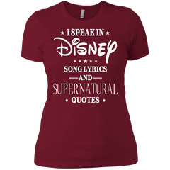 I Speak In Disney Song Lyrics And Supernatural Quotes Shirt Ladies' Shirt - The White Eagles