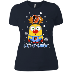 Minion Baltimore Orioles  Ugly Christmas Sweaters Let It Snow Ladies' Shirt - The White Eagles