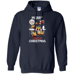 Texas A_amp_m Aggies Ugly Christmas Sweaters Minions Santa Claus Merry Christmas Hoodie - The White Eagles