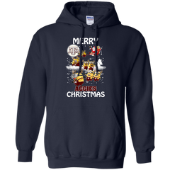 Texas A_amp_m Aggies Ugly Christmas Sweaters Minions Santa Claus Merry Christmas Hoodie - The White Eagles