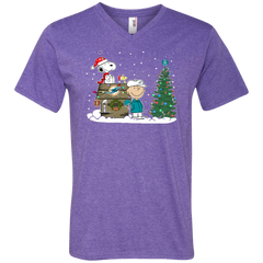 Miami Dolphins Snoopy The Peanuts Ugly Christmas Sweater  Super Bowl Men's V-Neck T-Shirt - The White Eagles