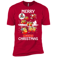 New Mexico State Aggies Ugly Christmas Sweaters Minions Santa Claus Merry Christmas Men's Sleeve Shirt - The White Eagles