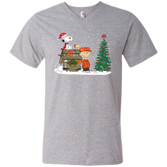 Cleveland Browns Snoopy The Peanuts Ugly Christmas Sweater  Super Bowl Men's V-Neck T-Shirt - The White Eagles