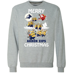 Akron Zips Ugly Christmas Sweaters Minions Santa Claus Merry Christmas Sweatshirt - The White Eagles