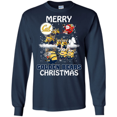 California Golden Bears T Shirts Minions Santa Claus Merry Christmas LS Cotton T-Shirt - The White Eagles