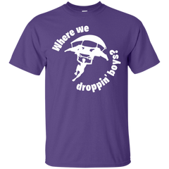 Fortnite Where We Droppin Cotton T-Shirt - The White Eagles