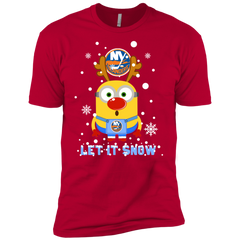 Minion New York Islanders Ugly Christmas Sweaters Let It Snow Men's Sleeve Shirt - The White Eagles