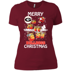 Georgia Bulldogs Ugly Christmas Sweaters Minions Santa Claus Merry Christmas Ladies' Shirt - The White Eagles