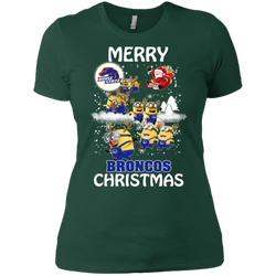 Boise State Broncos Ugly Christmas Sweaters Minions Santa Claus Merry Christmas Ladies' Shirt - The White Eagles