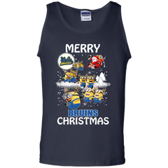 Ucla Bruins Ugly Christmas Sweaters Minions Santa Claus Merry Christmas Tank Top - The White Eagles