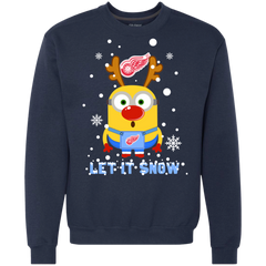 Minion Detroit Red Wings Ugly Christmas Sweaters Let It Snow Sweatshirt - The White Eagles