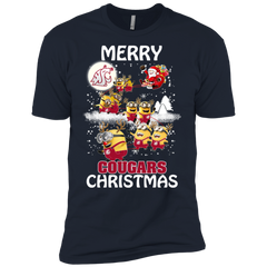 Washington State Cougars Ugly Christmas Sweaters Minions Santa Claus Merry Christmas Men's Sleeve Shirt - The White Eagles