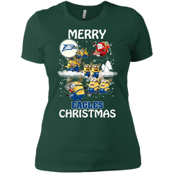 Georgia Southern Eagles Ugly Christmas Sweaters Minions Santa Claus Merry Christmas Ladies' Shirt - The White Eagles