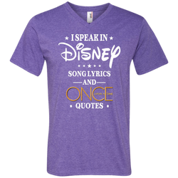 I Speak In Disney Song Lyrics And Once Upon A Time Quotes Shirt Men's V-Neck T-Shirt - The White Eagles