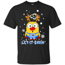 Minion Los Angeles Rams Ugly Christmas Sweaters Let It Snow Cotton T-Shirt - The White Eagles