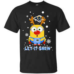 Minion Los Angeles Rams Ugly Christmas Sweaters Let It Snow Cotton T-Shirt - The White Eagles
