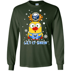 Minion Buffalo Sabres  Ugly Christmas Sweaters Let It Snow LS Cotton T-Shirt - The White Eagles