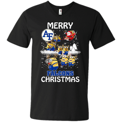 Air Force Falcons T Shirts Minions Santa Claus Merry Christmas Hoodies Sweatshirts Men's V-Neck T-Shirt - The White Eagles