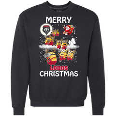 New Mexico Lobos Ugly Christmas Sweaters Minions Santa Claus Merry Christmas Sweatshirt - The White Eagles