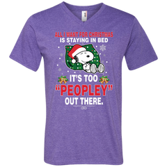 I Want For Christmas Is Staying In Bed Snoopy The Peanuts Movie Men's V-Neck T-Shirt - The White Eagles