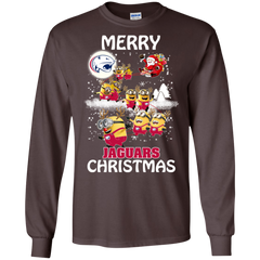 South Alabama Jaguars Ugly Christmas Sweaters Minions Santa Claus Merry Christmas LS Cotton T-Shirt - The White Eagles