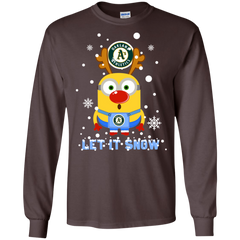 Minion Oakland Athl  Ugly Christmas Sweaters Let It Snow LS Cotton T-Shirt - The White Eagles