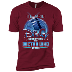 I Speak In Disney Song Lyrics And Doctor Who Quotes Shirt Men's Sleeve Shirt - The White Eagles