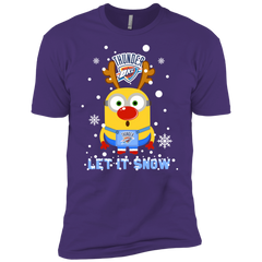 Minion Oklahoma City Thunder Ugly Christmas Sweaters Let It Snow Men's Sleeve Shirt - The White Eagles