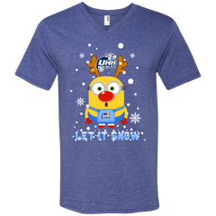 Minion New Hampshire Wildcats Ugly Christmas Sweaters Let It Snow Men's V-Neck T-Shirt - The White Eagles