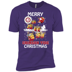 Alabama Crimson Tide T Shirts Minions Santa Claus Merry Christmas Men's Sleeve Shirt - The White Eagles