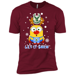 Minion Milwaukee Bucks Ugly Christmas Sweaters Let It Snow Men's Sleeve Shirt - The White Eagles