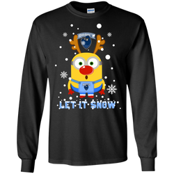 Minion Monmouth Hawks Ugly Christmas Sweaters Let It Snow LS Cotton T-Shirt - The White Eagles