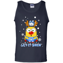 Minion Houston Baptist Huskies Ugly Christmas Sweaters Let It Snow Tank Top - The White Eagles