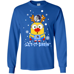 Minion Holy Cross Crusaders Ugly Christmas Sweaters Let It Snow LS Cotton T-Shirt - The White Eagles