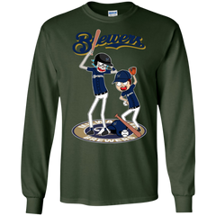 Milwaukee Brewers Baseball Rick And Morty LS Cotton T-Shirt - The White Eagles