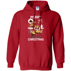 Texas State Bobcats Ugly Christmas Sweaters Minions Santa Claus Merry Christmas Hoodie - The White Eagles