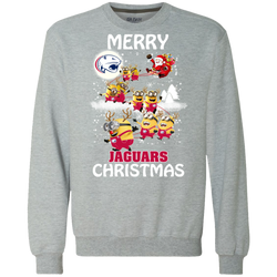 South Alabama Jaguars Ugly Christmas Sweaters Minions Santa Claus Merry Christmas Sweatshirt - The White Eagles