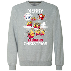 South Alabama Jaguars Ugly Christmas Sweaters Minions Santa Claus Merry Christmas Sweatshirt - The White Eagles