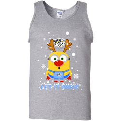 Minion Nashville Predators Ugly Christmas Sweaters Let It Snow Tank Top - The White Eagles