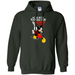 We Are Never Too Old For Elvis Presley Mickey Hoodie - The White Eagles
