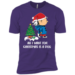 All I Want For Christmas Is A Dog Snoopy Charlie Brown The Peanuts Movie Men's Sleeve Shirt - The White Eagles