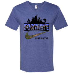 Fortnite Just Play It Nike Logo Men's V-Neck T-Shirt - The White Eagles