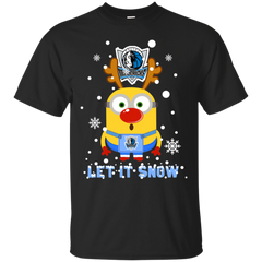 Minion Dallas Mavericks Ugly Christmas Sweaters Let It Snow Cotton T-Shirt - The White Eagles