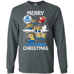 Georgia State Panthers Ugly Christmas Sweaters Minions Santa Claus Merry Christmas LS Cotton T-Shirt - The White Eagles